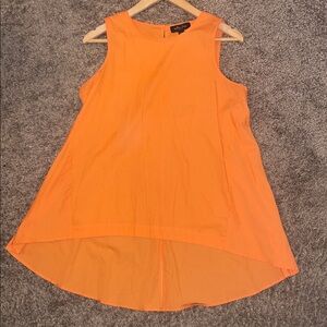 Melissa Paige Orange Sleeveless High-Low Tank Top